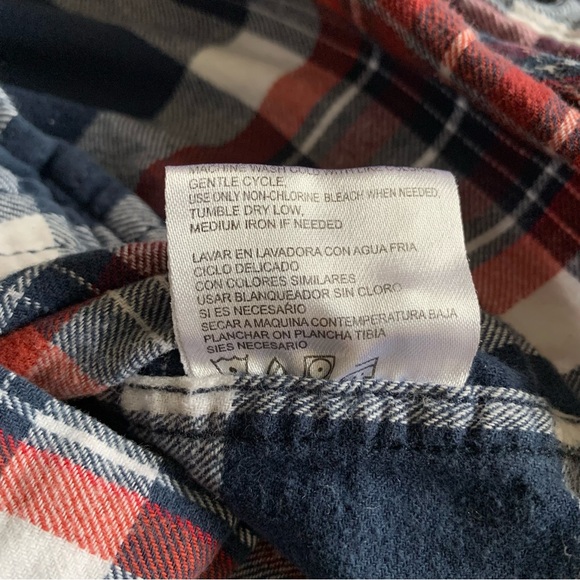 J. Peterman Flannel Shirt Mens Sz XL Red Blue Plaid Tartan Long Sleeve Button Up - Picture 9 of 12